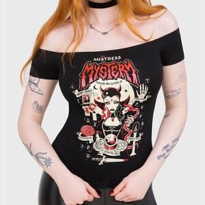 Killstar Mistress mistery bardot tshirt top size XXL NWT